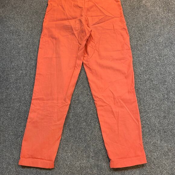 Lucy & Yak Coral Orange Overalls Womens 6 Organic Cotton Straight Leg Dungarees - Picture 6 of 10